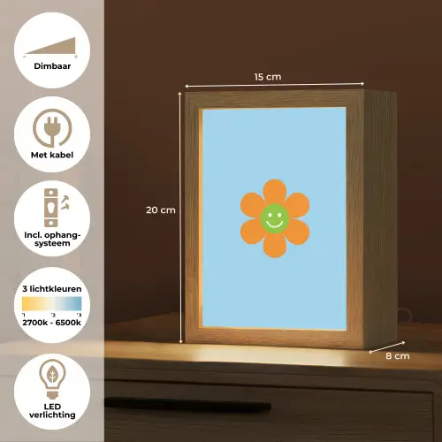 Bloem - Smiley - Kleurrijk Light Box met kabel (Kinderlampje) klein -USP_NL