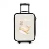 Walvis in pastel beige kleuren Kinderkoffer - Zwart klein -3d