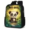 Panda - Bamboebos - Groen Rugzak - Zwart middel -schuin