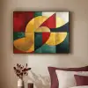 Abstract - Kerst - Goud - Rood - Groen Textielframe zwart klein -sfeer1