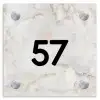 Beige marmer - Modern Naambord Vierkant klein -3d