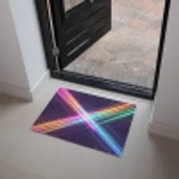 Kruisen - Lasterstralen - Neon Deurmat klein -sfeer5