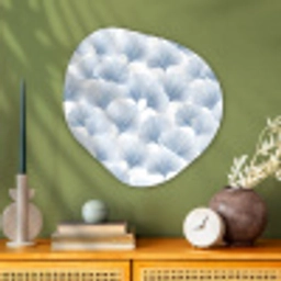 Waaier - Modern - Blauw Wandcirkel Organisch Aluminium middel 851 -sfeer2