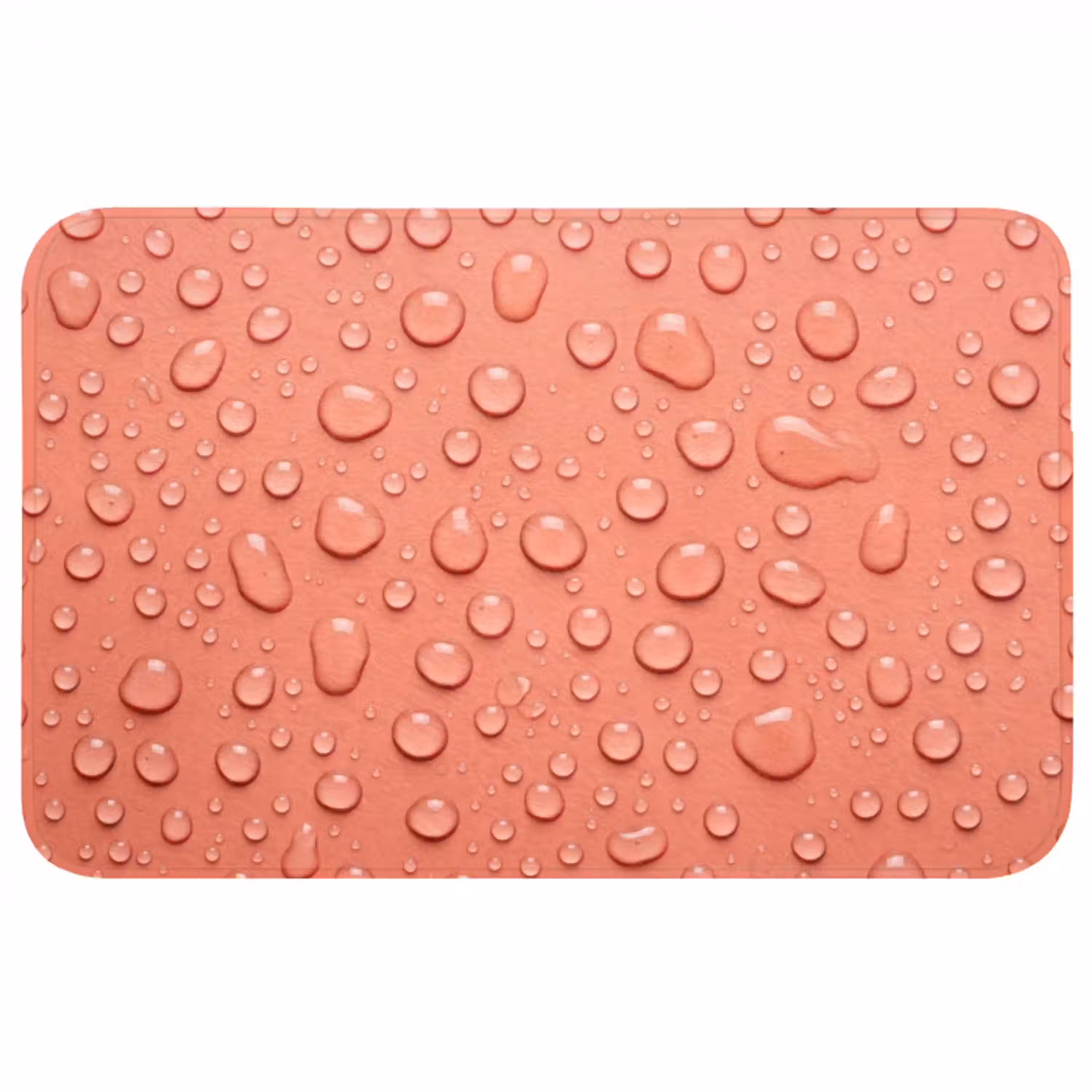 Water - Druppels - Roze WCmat middel -3d