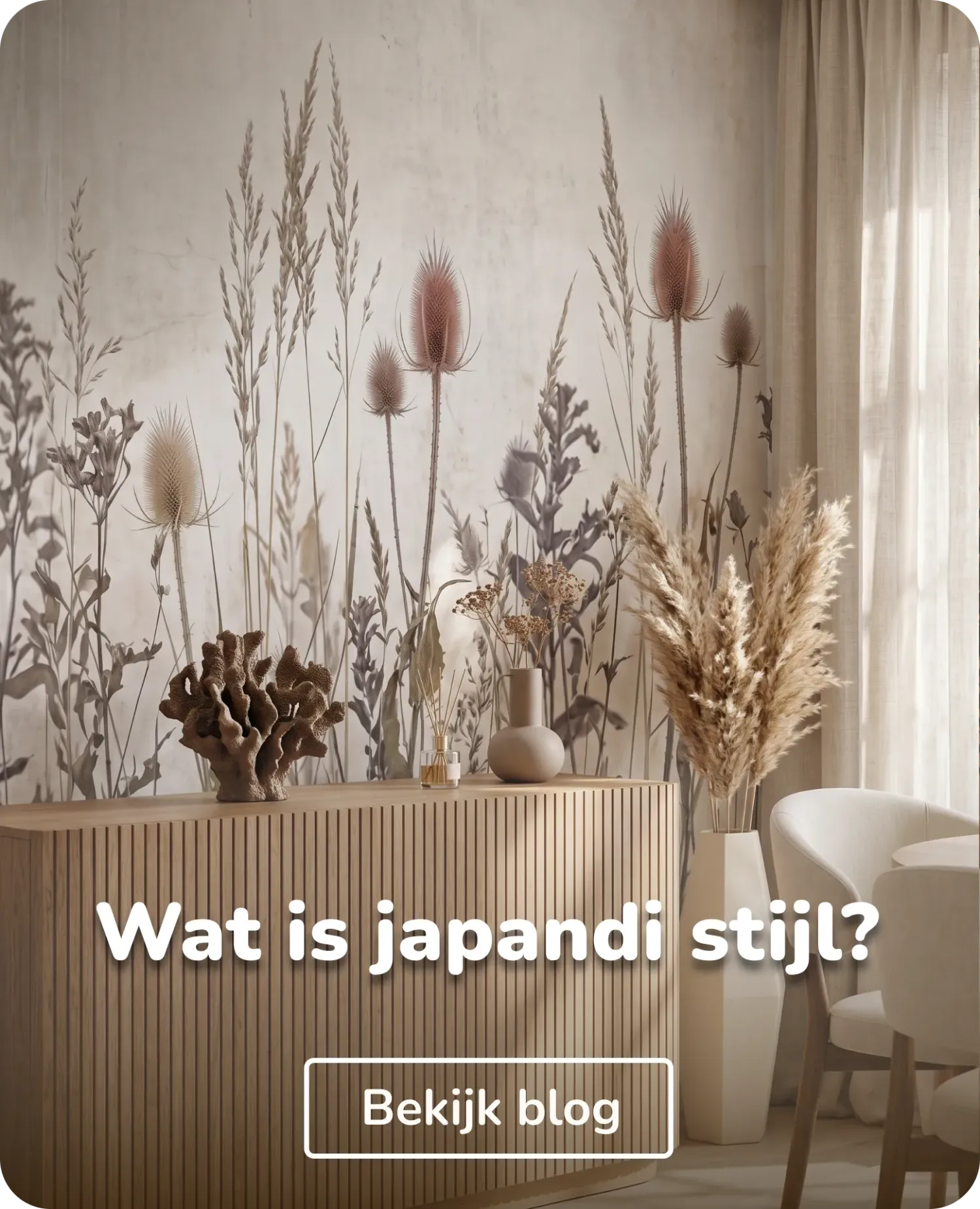 japandi behang woonkamer