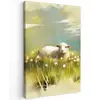 Schaap - Weide - Groen Tuinposter op houten frame 2 cm dik klein -3d