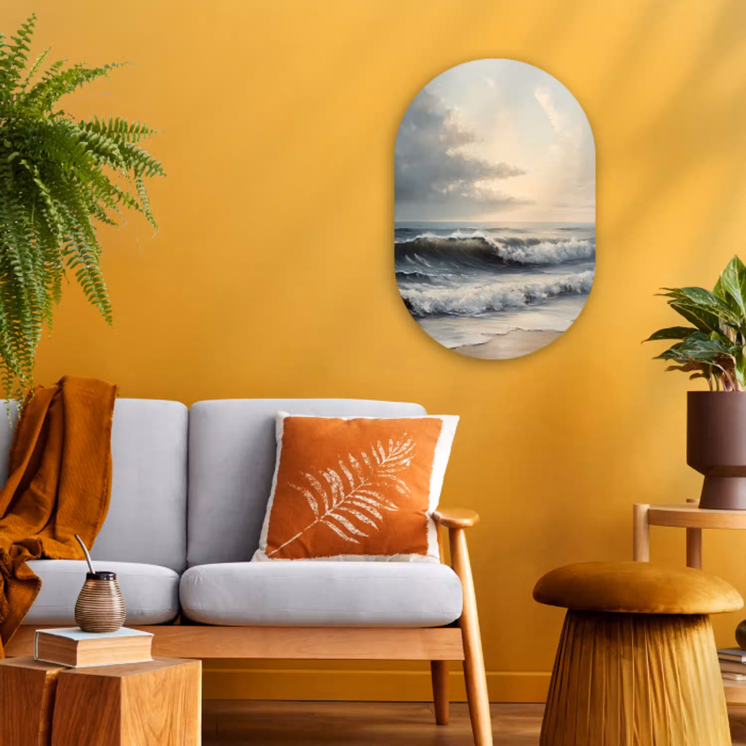 Strand - Zee - Zonsondergang Wandcirkel Ovaal Forex klein -sfeer4