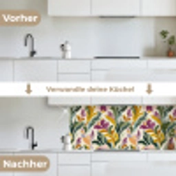Modern - Abstract - Kleurrijk keuken achterwand 2 middel 871 -voor-na_DE