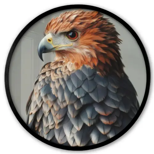 Vogel - Realistisch - Veren - Bruin Fotolijst rond zonder passe partout klein -3d
