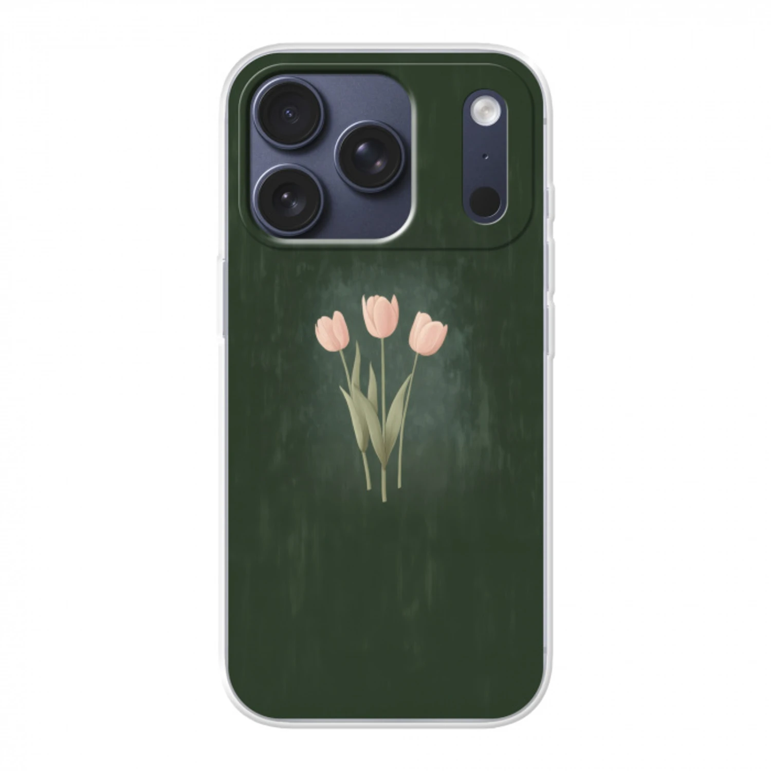 Tulpen - Liefde - Donkergroen Telefoonhoesje iPhone 17 Pro klein -3d
