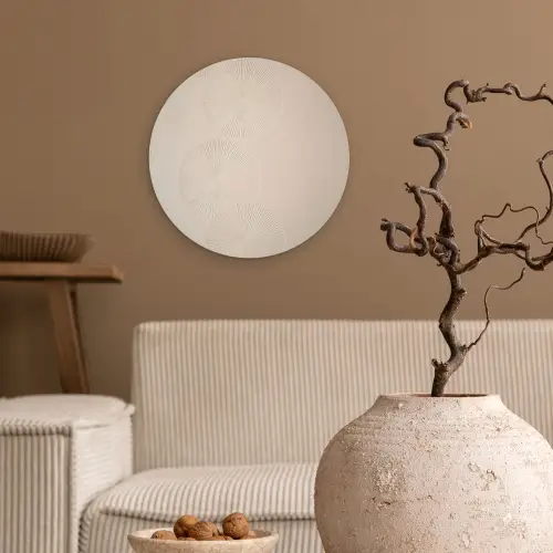 Japandi - Beige - Modern Wandcirkel kunststof plaat 5mm dik klein -sfeer1