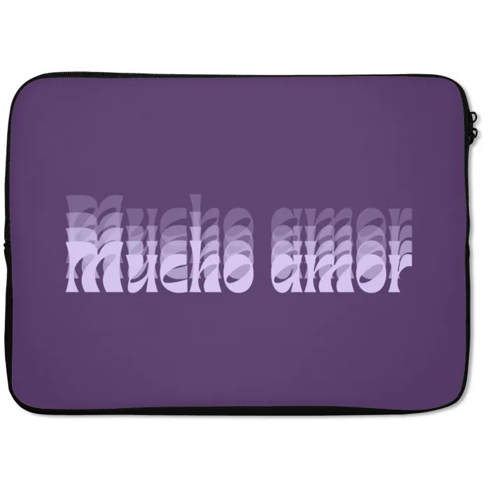 Mucho amor - Paars - Grafisch laptophoes neopreen klein -zkaufland3dotto