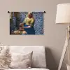 Melkmeisje - Delfts Blauw - Vermeer - Schilderij - Oude meesters Wandkleed katoen klein -sfeer4