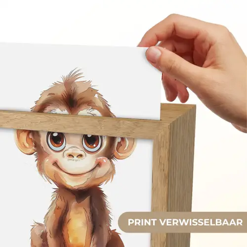 Aap - Baby - Jungle dieren Light Box met kabel (Kinderlampje) klein -USP_websiteprintNL