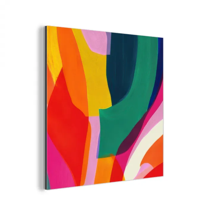 Vormen - Golvend - Abstract - Felroze aluminium wit klein -3d