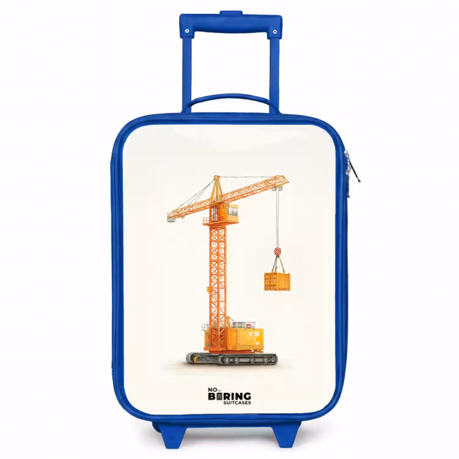 Kinderkoffer - Blauw - Torenkraan - Getekend - Oranje