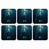 Walvis - Water - Zonnestralen - Blauw onderzetter kurk middel -3d