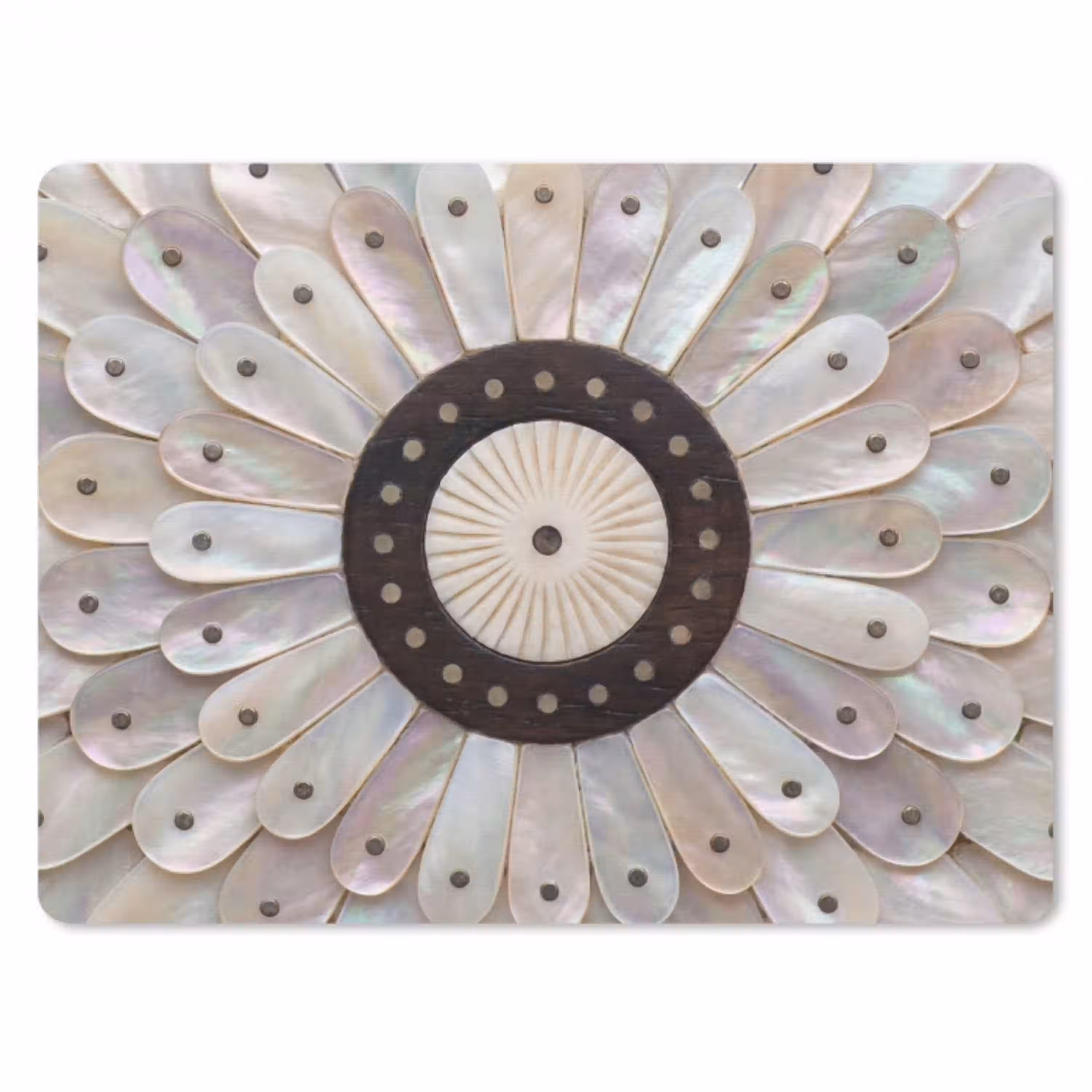 Parelmoer - Patroon - Decoratie - Ambacht - Wit muismat rubber klein -3d