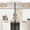 Beige - Reliëfstructuur - Natuursteen keuken achterwand 2 middel 865 -voor-na2_FR