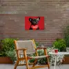 Amor - Hond  - Hartje - Rood Tuinposter op houten frame 2 cm dik klein -sfeer3