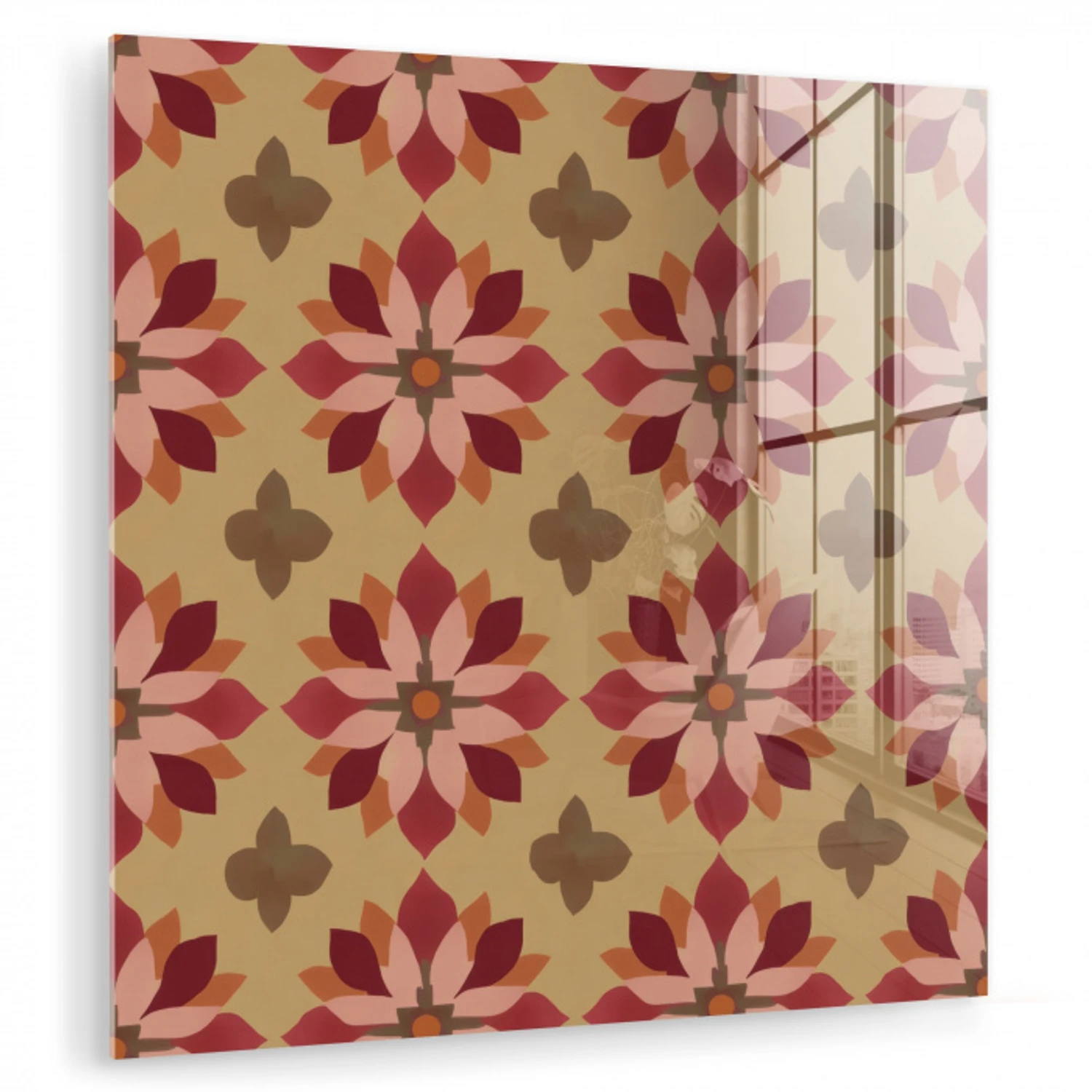 Bloemen - Retro - Groen plexiglas 5mm klein 11 -zzzproduct_nieuw