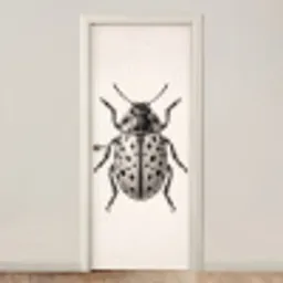 Kever - Insect - Vintage deurposter klein -3d_beige