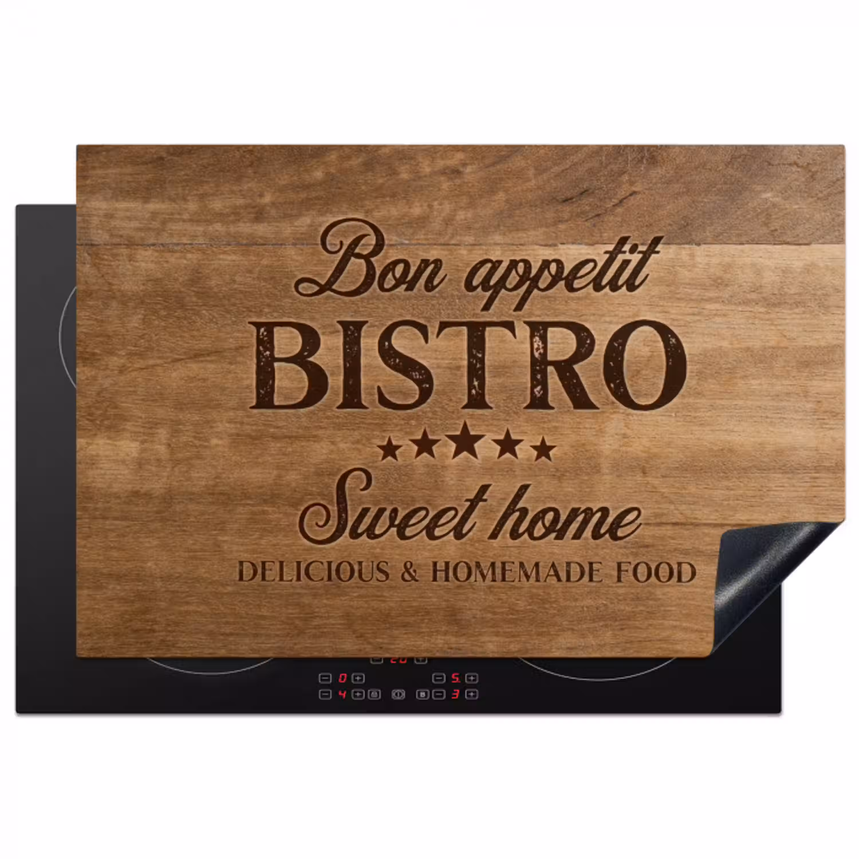 Huiselijke Bistro Beleving Inductie beschermer vinyl 3mm klein -3d