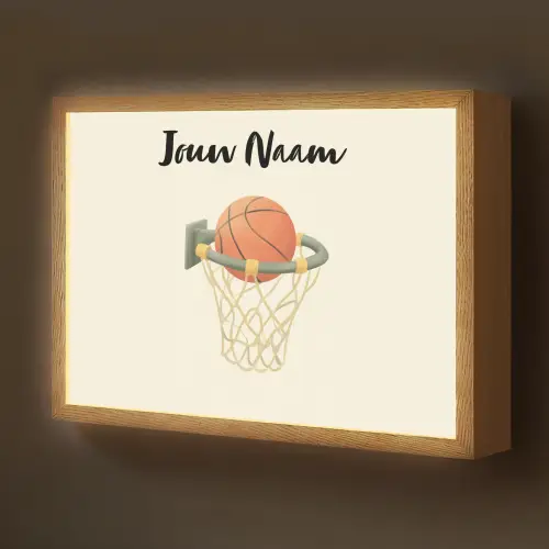 Basketbal - Net - Oranje Light Box met batterij (Wandlamp kind) middel -z3d_website