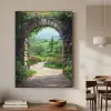 Doorkijk - Landschap - Bloemen - Pad - Uitzicht Textielframe - compleet frame klein -sfeer2