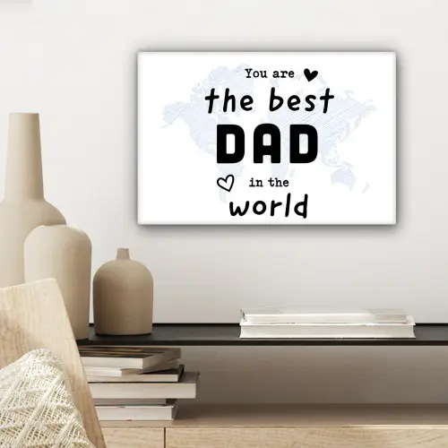Quotes - The best dad in the world - Spreuken - Papa canvas 2cm klein -sfeer6