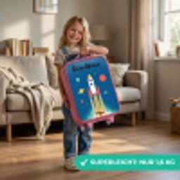 Raket - Planeet - Sterren - Veelkleurig Kinderkoffer - Roze klein -sfeer2_DE