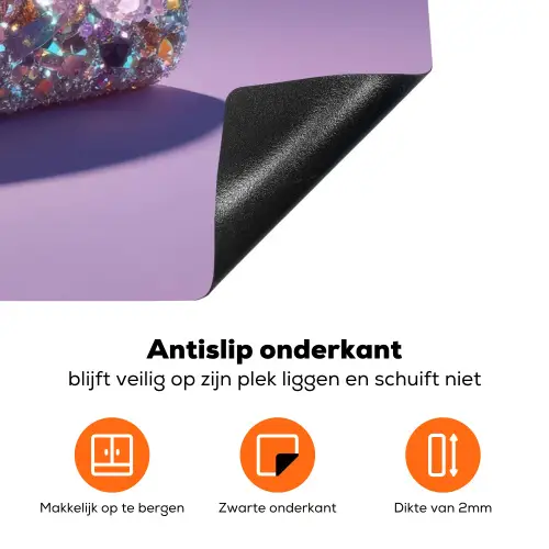 Edelstenen - Glitters - Paars - Kleurrijk Inductie beschermer vinyl 3mm klein -zzzzzzz-td-onderkant