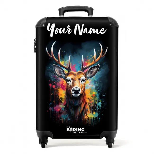 Hert met Gewei Tussen Graffiti Spray NBS - Handbagage koffer - Kinderen Unisex middel -productfoto_recht