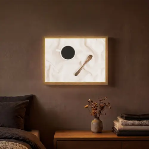 Koffie - Lepel - Mok Light Box met batterij (Wandlamp) middel -sfeer4