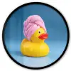Badeend - Handdoek - Blauw Fotolijst rond zonder passe partout klein -3d