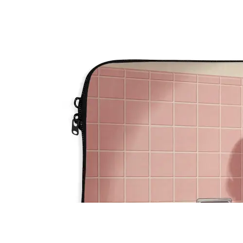 Roze - Retro - Vrouw laptophoes neopreen klein -detail