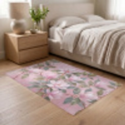 Magnolia's - Patroon - Roze Vloerkleed Rechthoek klein -atmosphere_sfeer3_global