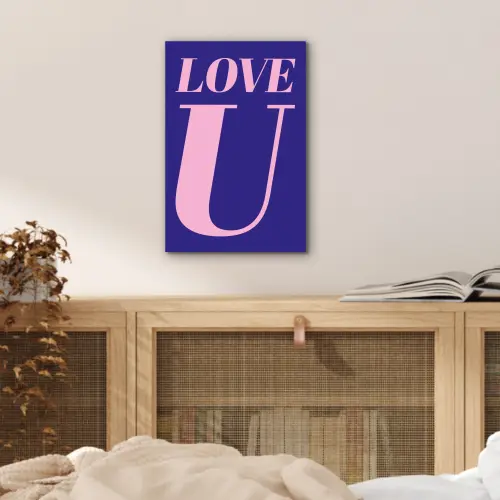 Love - Blauw - Valentijn aluminium wit klein -sfeer3