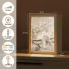 Bloemen - Natuur - Wit - Bloesem - Abstract Light Box met kabel (Tafellamp) klein -USP_NL