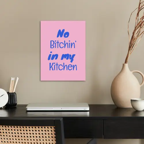 Quote - Blauw - Lettertype - Keuken poster papier klein -sfeer1