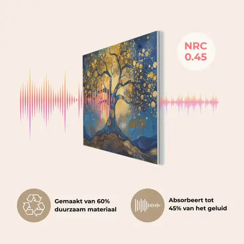 Boom - Levensboom - Blauw - Goud PET vilt klein -USP_NL