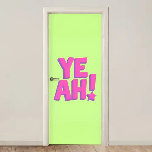 Groen - Neon - Quote deurposter klein -3d_beige