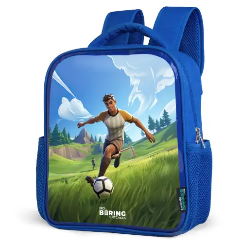 Voetbal - Jongen - Goal - Voetbaltenue Kinderrugzak - Blauw middel -schuin