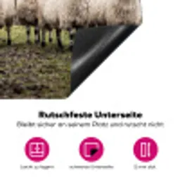 Schapen - Rij - Weide - Dieren - Platteland Inductie beschermer vinyl 3mm klein -zzzzzzz-lf-onderkant