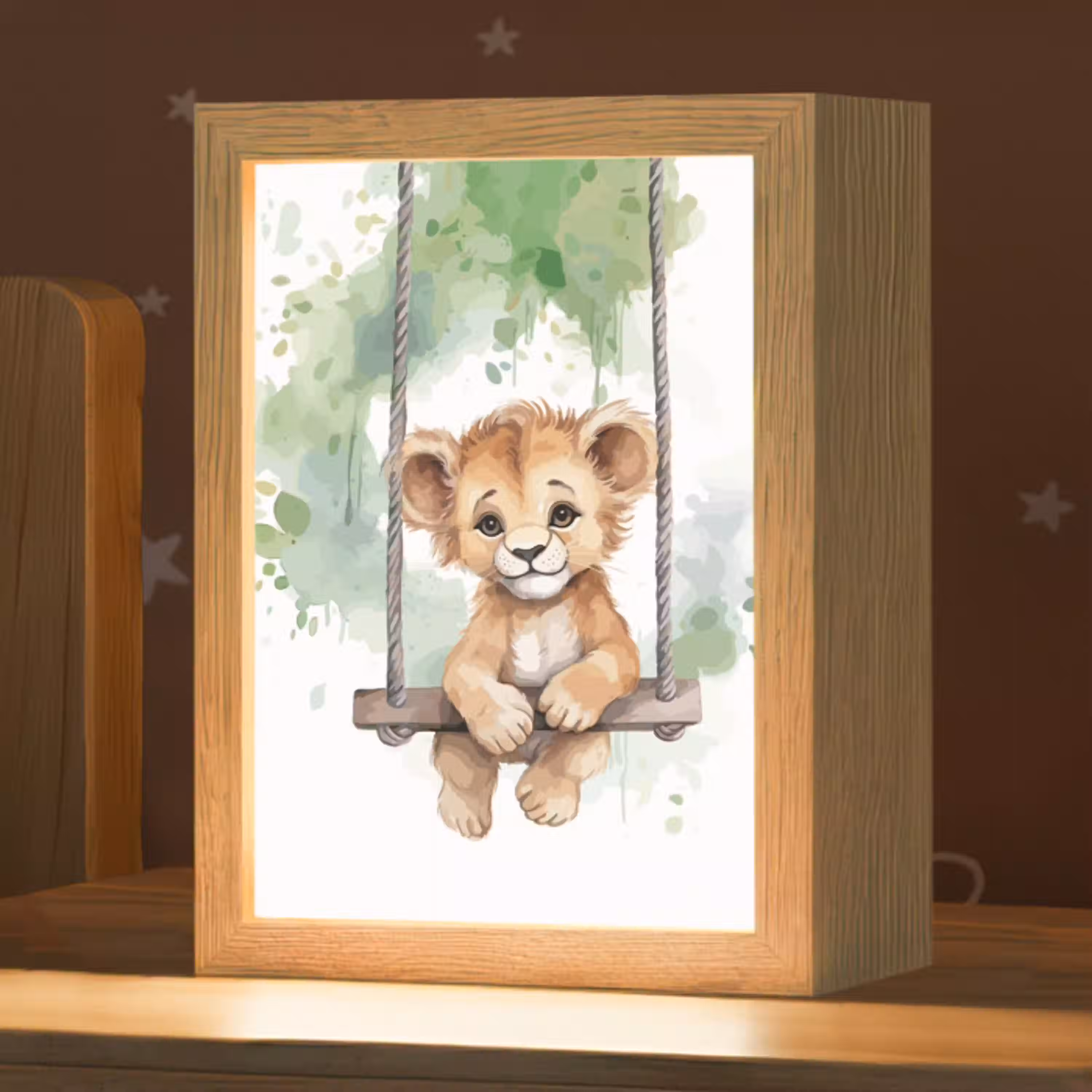 Leeuw - Dier - Kinderen - Jungle Light Box met kabel klein -zzz_3d_website