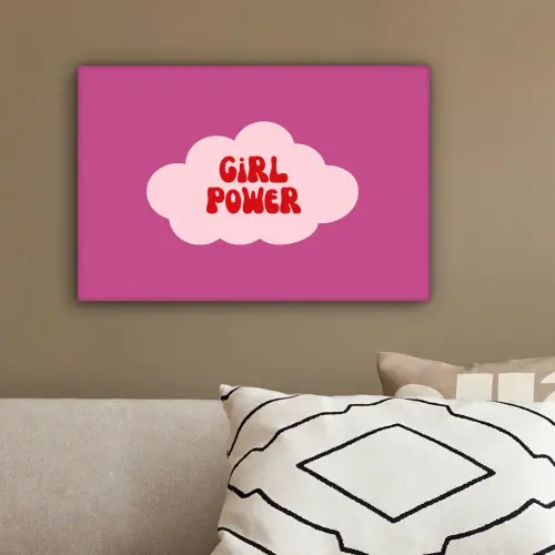 Girl power - Wolk - Roze canvas 2cm klein -sfeer3