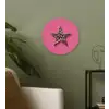 Ster - Luipaard - Print - Roze Wandcirkel kunststof plaat 5mm dik klein -sfeer3