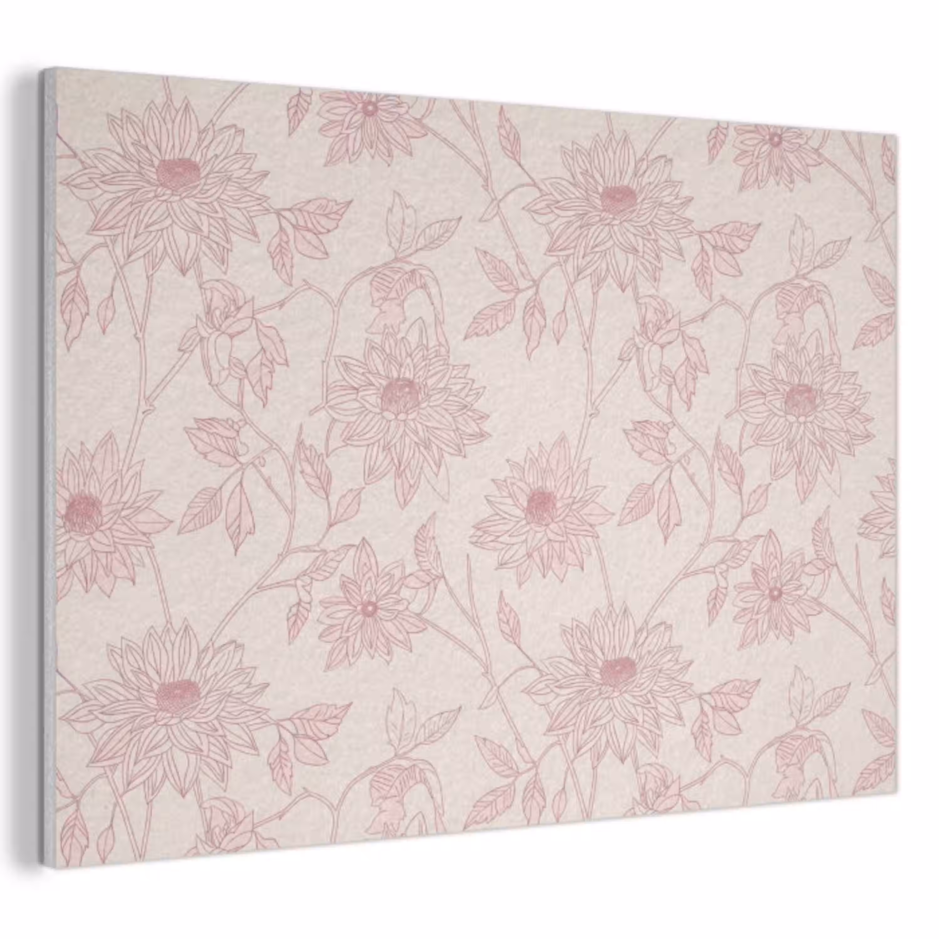 Oudroze - Dahlia's - Lijntekening - Patroon PET vilt klein 837 -3d