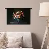 Groot - Bloemen - Vaas - Boeket Wandkleed katoen klein -sfeer4