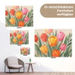 Tulpen - Abstract - Kleurrijk tuinposter los doek klein -Xsfeer9_DE